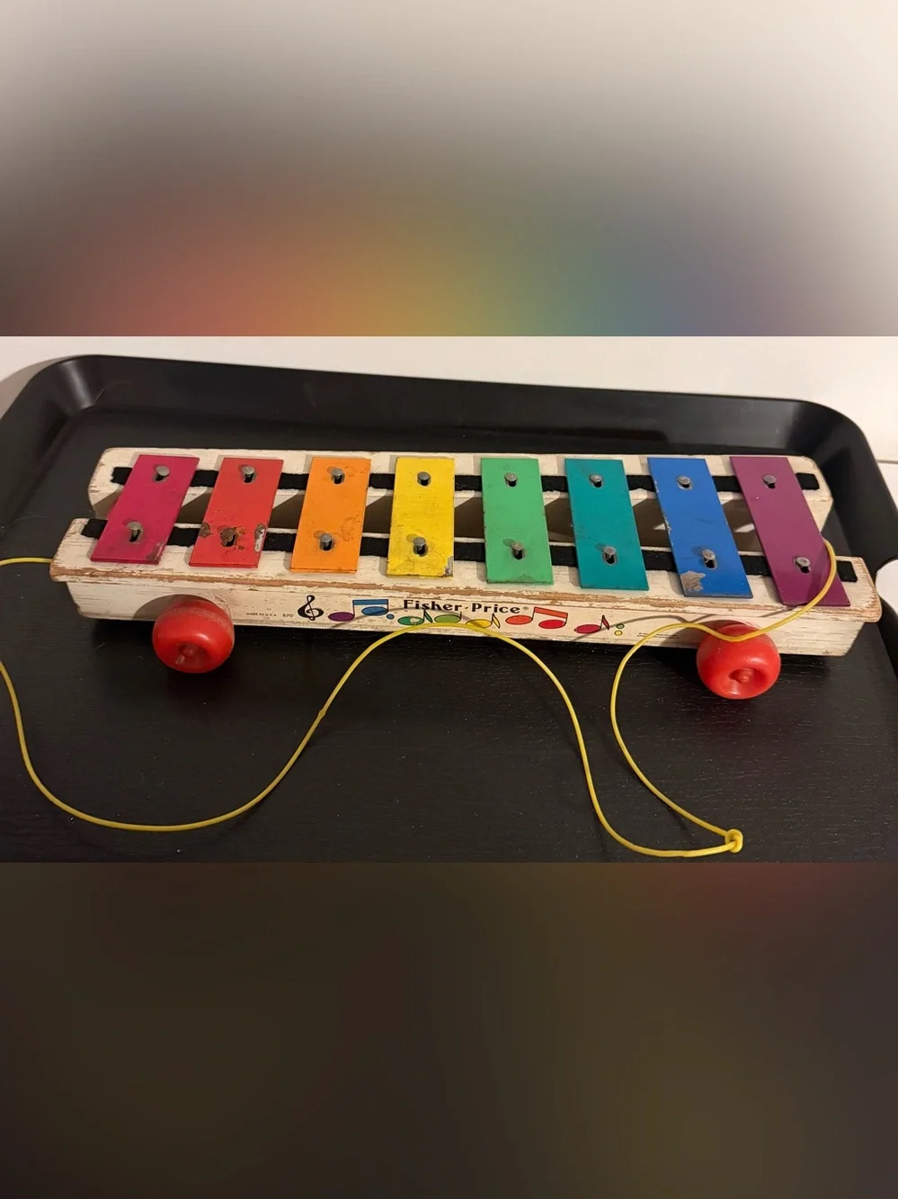 Vintage Fisher-Price Colorful Wooden Xylophone - Multicolor
